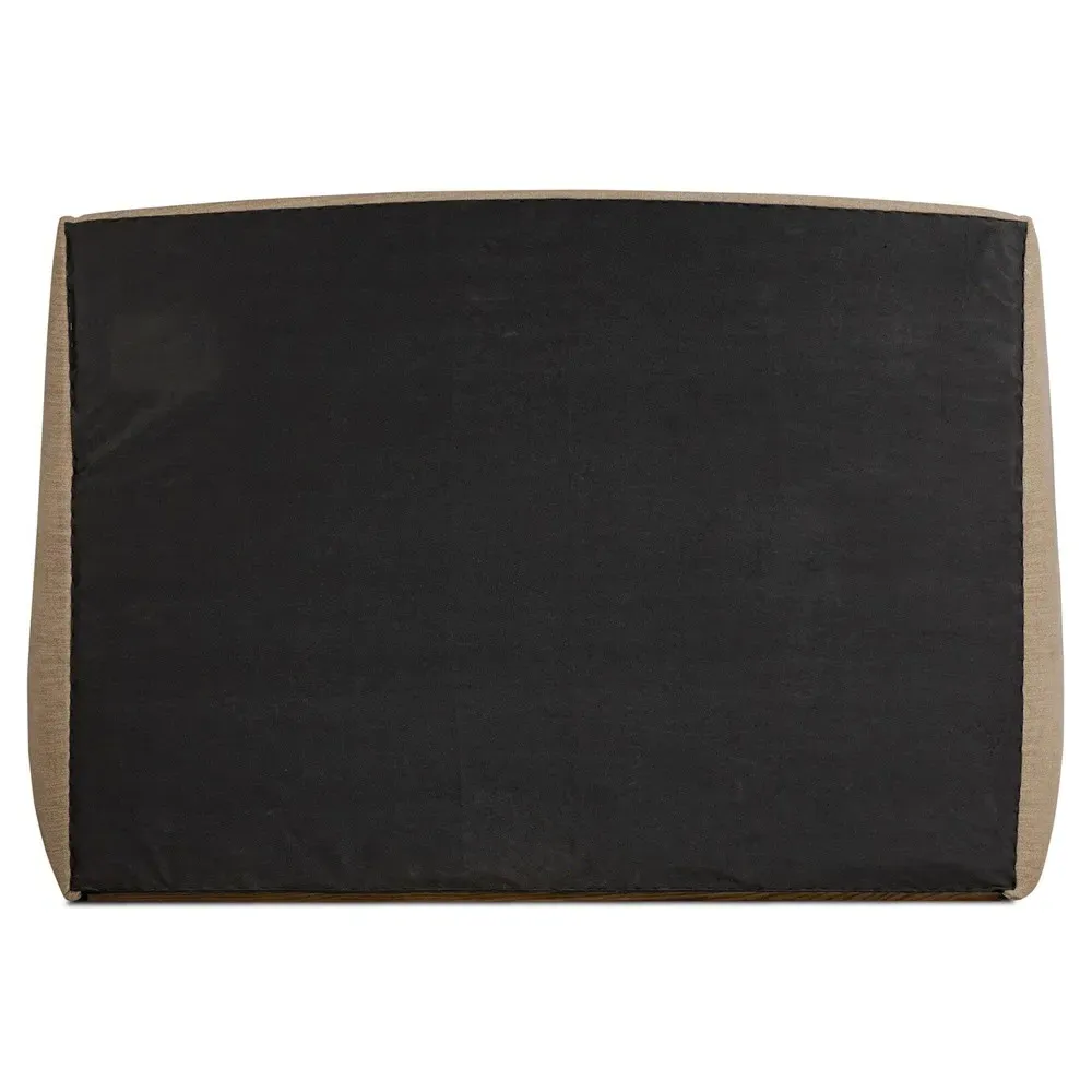 Helen King Size Wingback Bed - Taupe, Oak