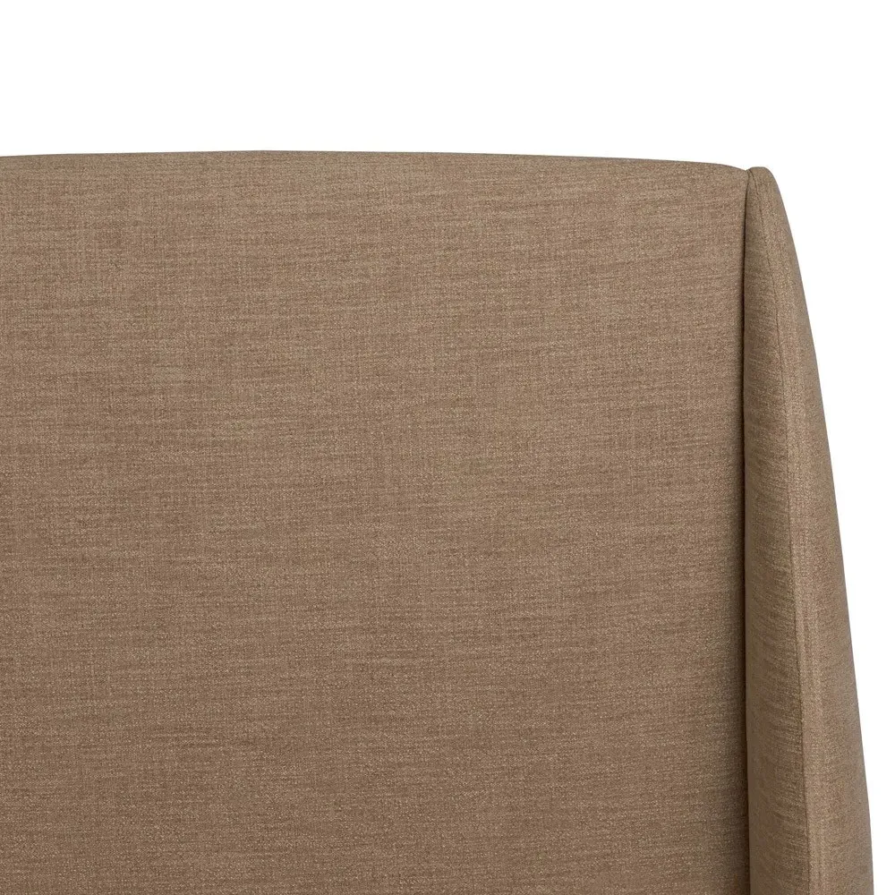 Helen King Size Wingback Bed - Taupe, Oak