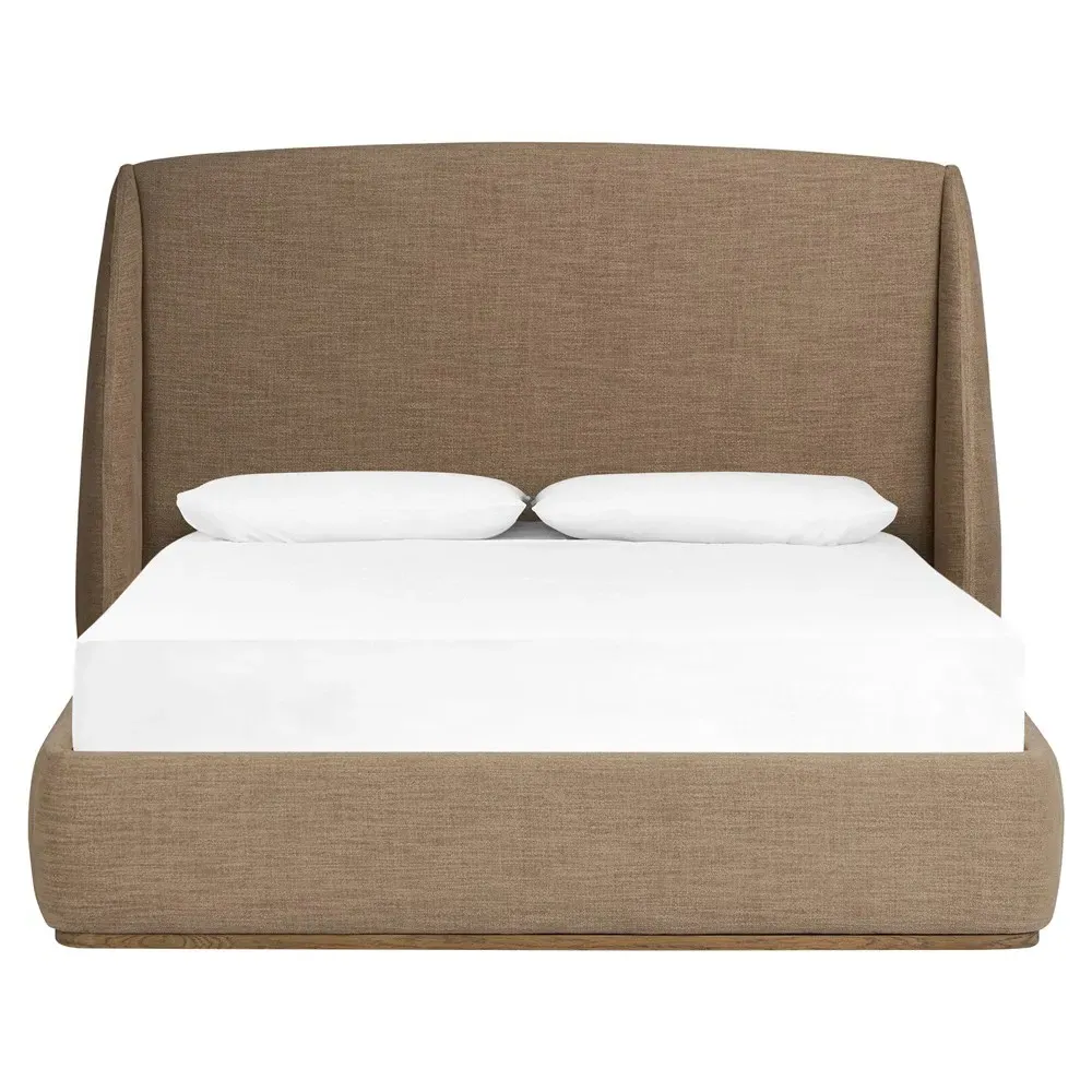 Helen King Size Wingback Bed - Taupe, Oak image