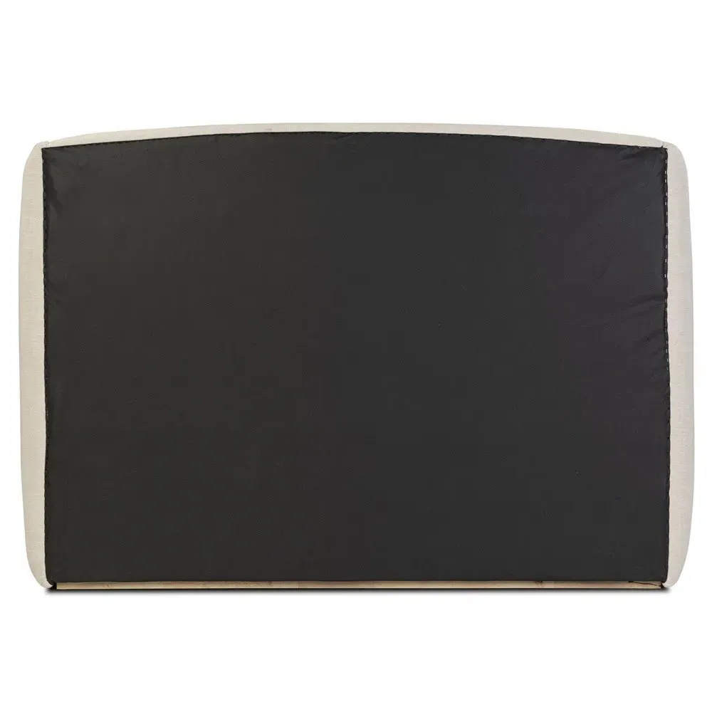 Helen Queen Size Wingback Bed - Beige, Oak