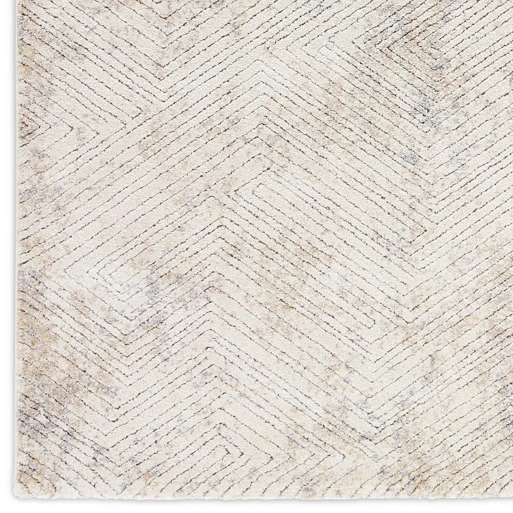 Helena Geometric Patterned Rug - Cream