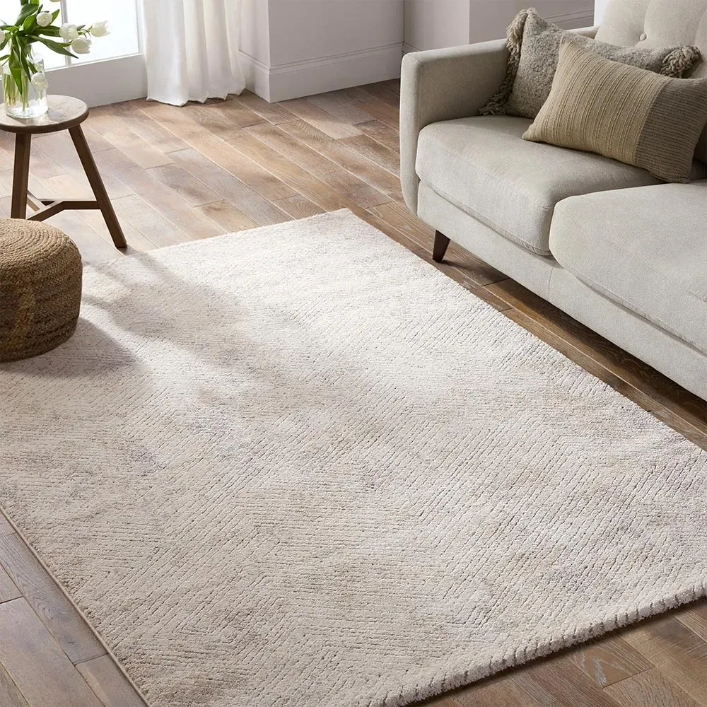 Helena Geometric Patterned Rug - Cream, Polypropylene