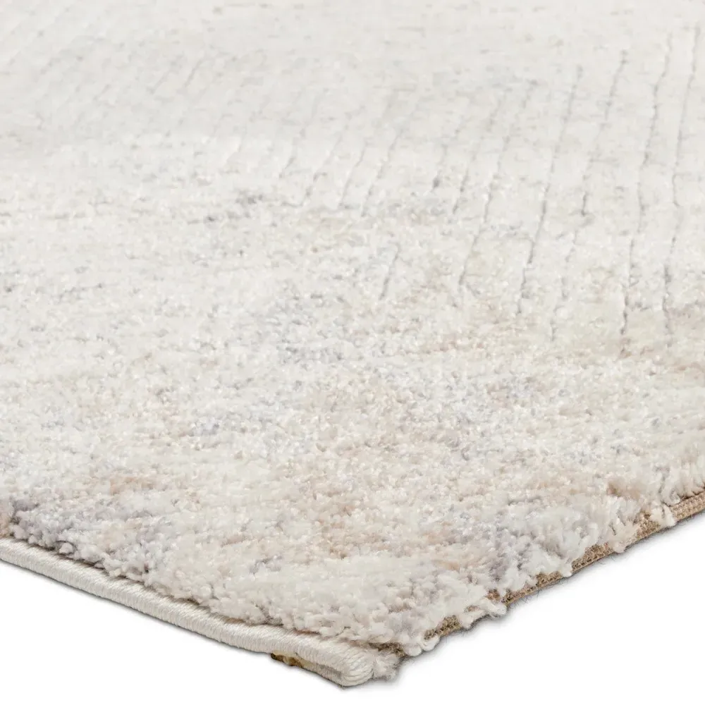 Helena Geometric Patterned Rug Sample - Cream, Polypropylene