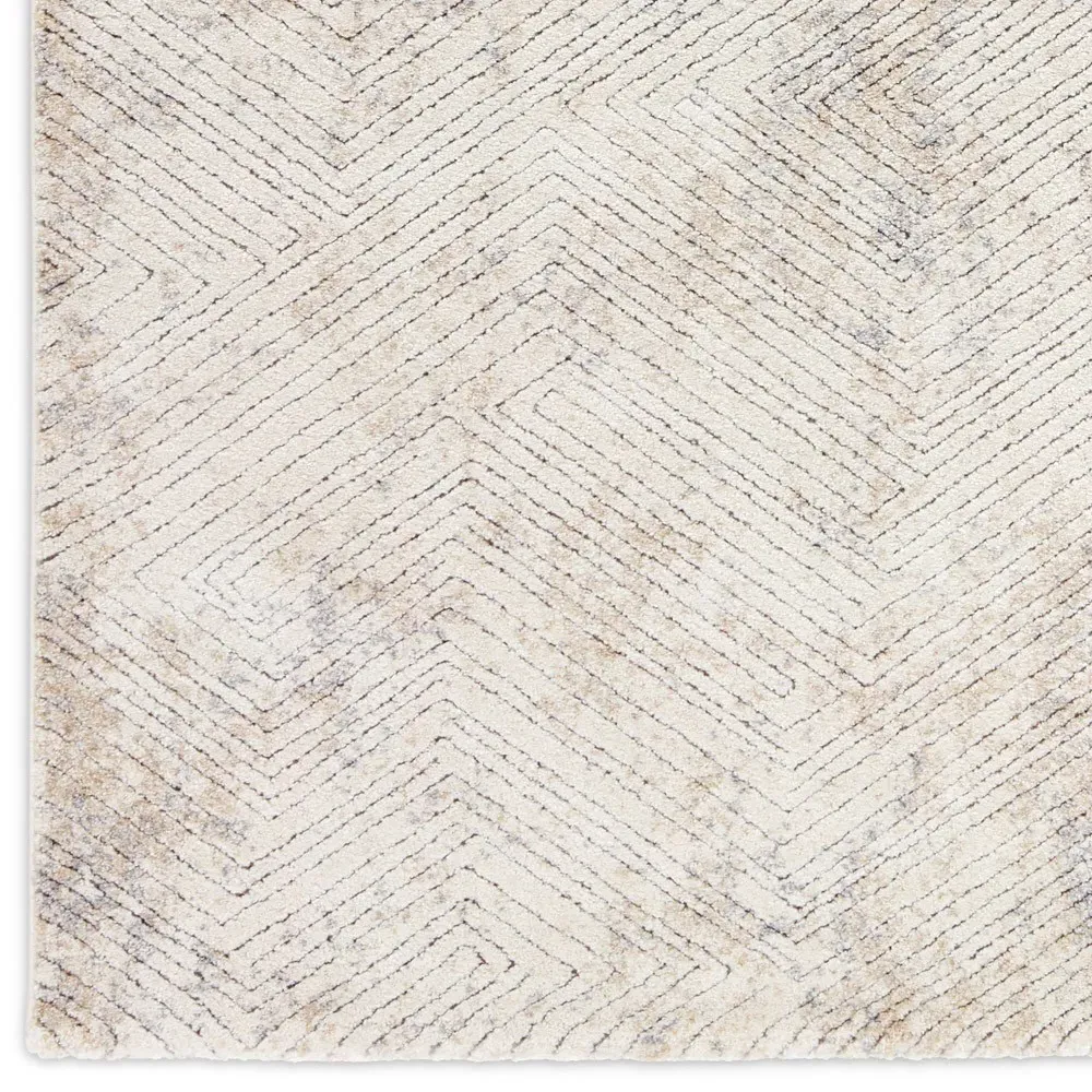 Helena Geometric Patterned Rug Sample - Cream, Polypropylene