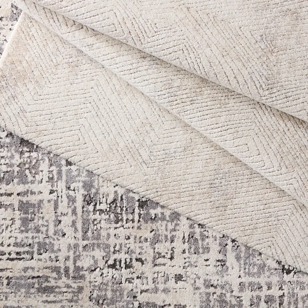 Helena Geometric Patterned Rug Sample - Cream, Polypropylene