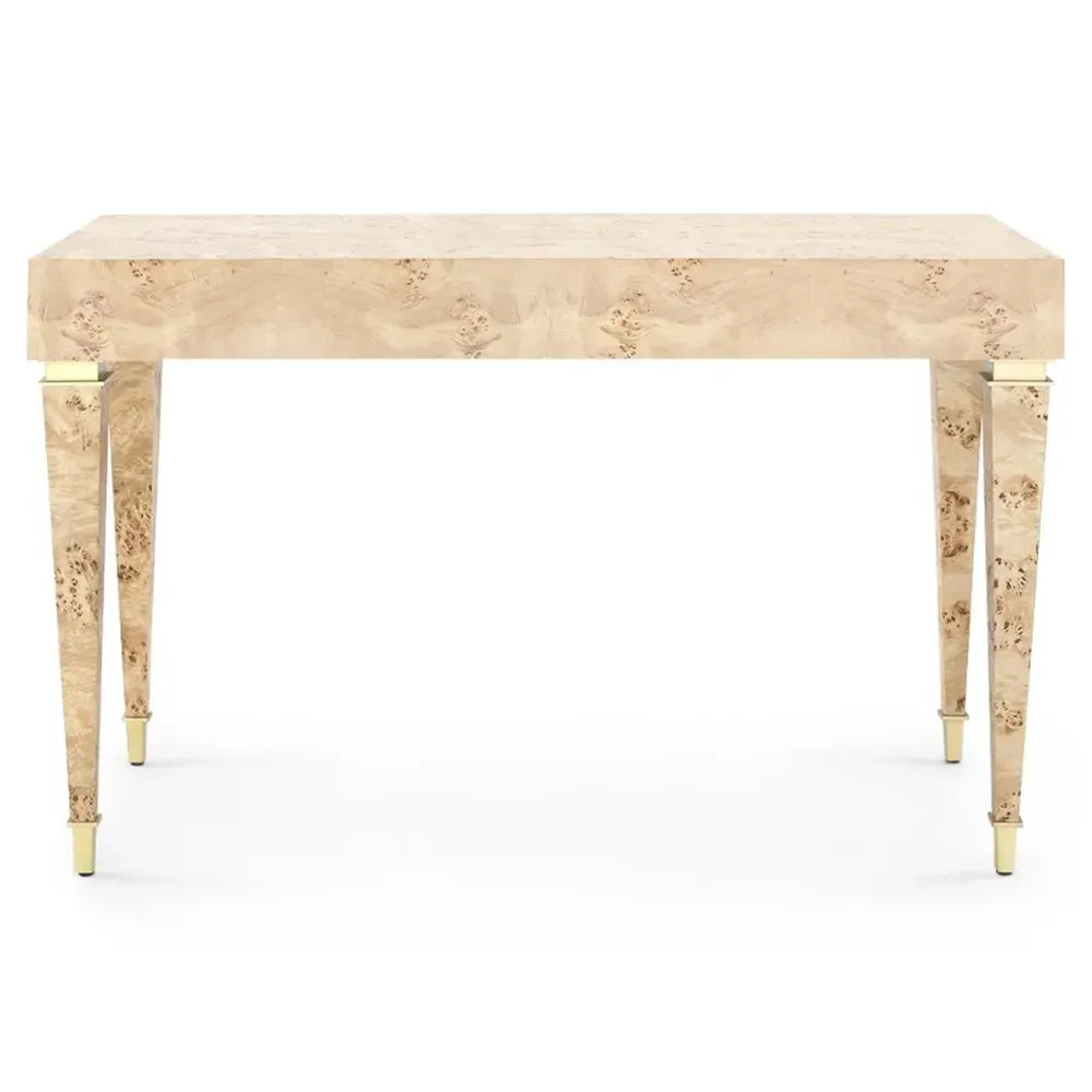 Helena Rectangular Desk - Brown, Mappa Burl