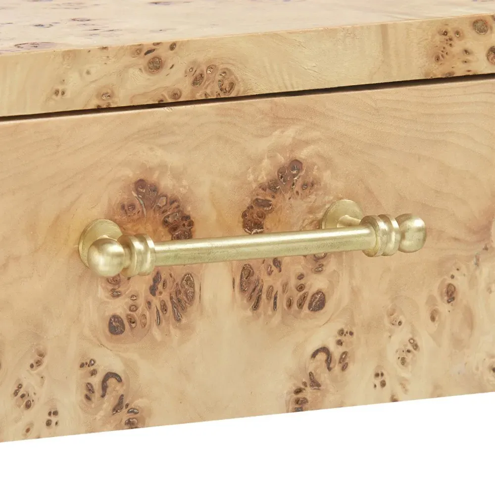 Helena Rectangular Desk - Brown, Mappa Burl