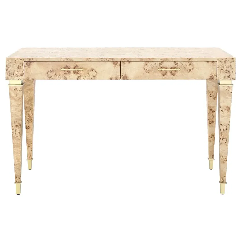 Helena Rectangular Desk - Brown, Mappa Burl image