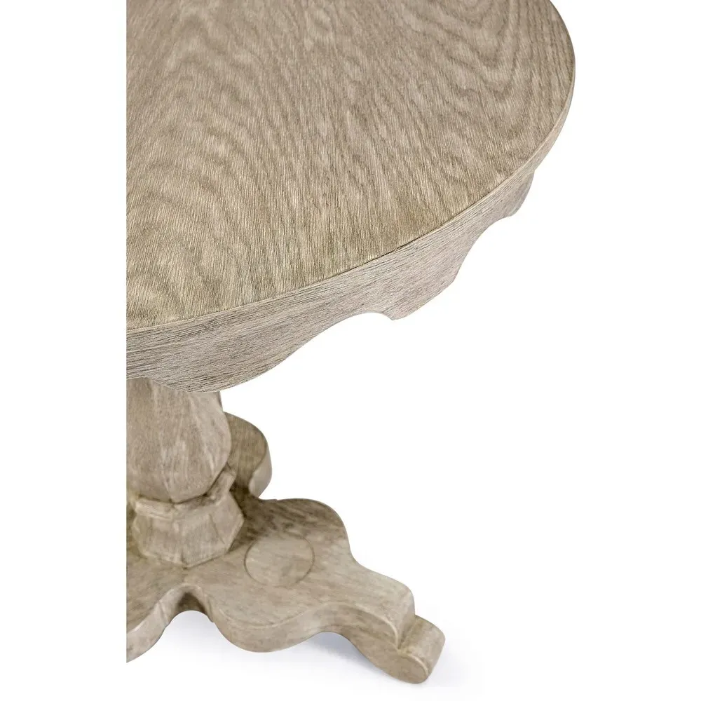 Helena Round Pedestal Bistro Table - Grey, Oak
