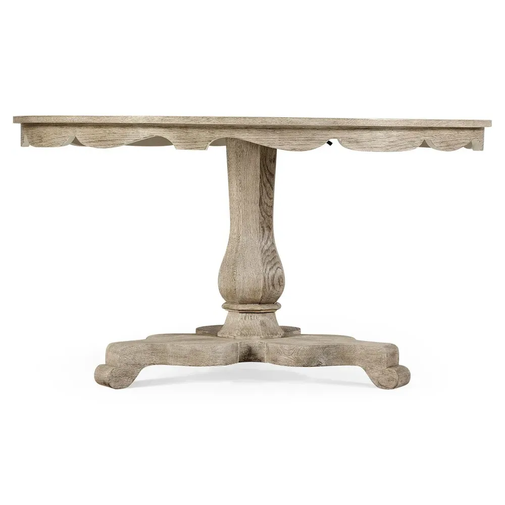 Helena Round Pedestal Dining Table - Grey, Oak