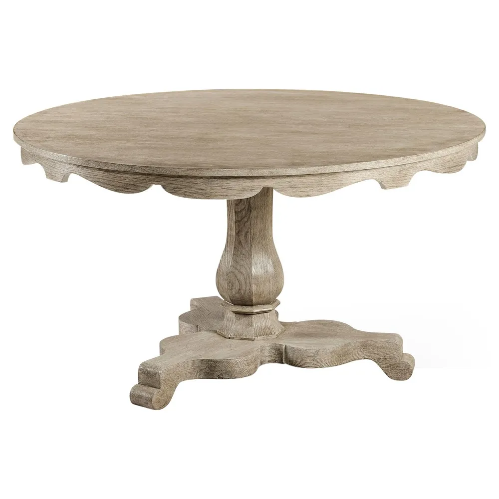 Helena Round Pedestal Dining Table - Grey, Oak image