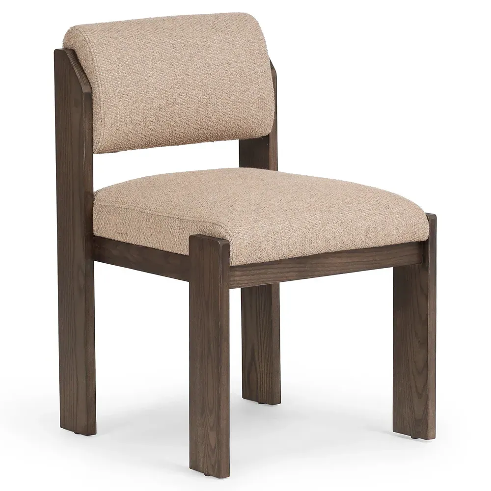 Helena Upholstered Dining Side Chair - Beige, Ash Wood
