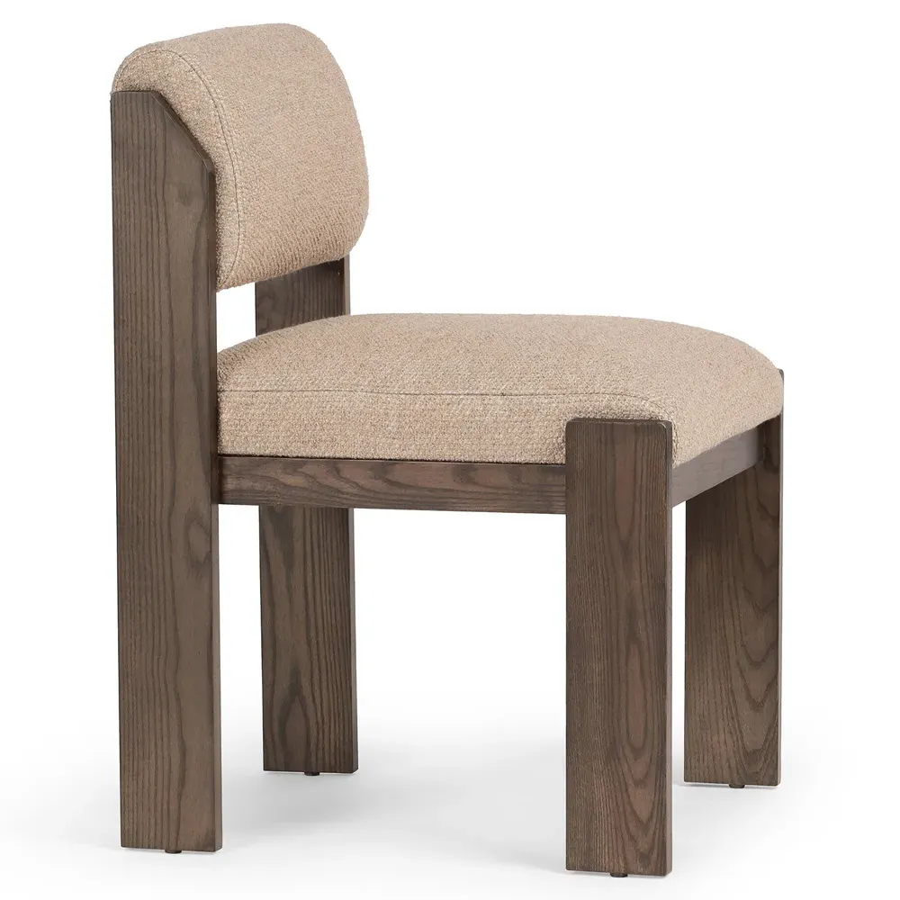Helena Upholstered Dining Side Chair - Beige, Ash Wood