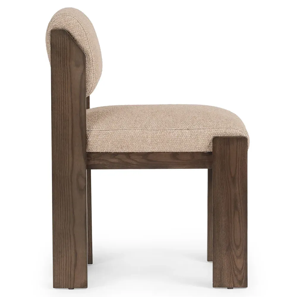 Helena Upholstered Dining Side Chair - Beige, Ash Wood