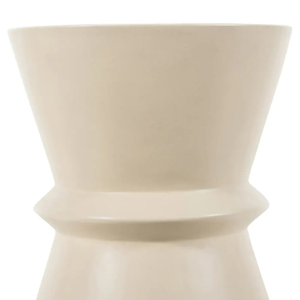 Helio Hourglass Round End Table - White, Concrete