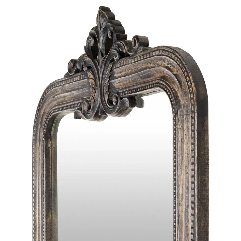Helix Full Length Floor Mirror - Dark Brown, Mango Wood