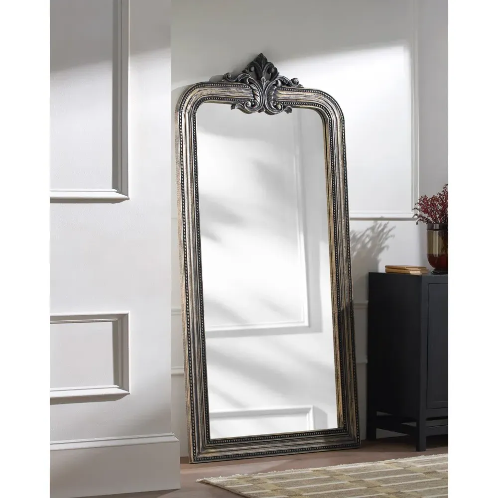 Helix Full Length Floor Mirror - Dark Brown, Mango Wood