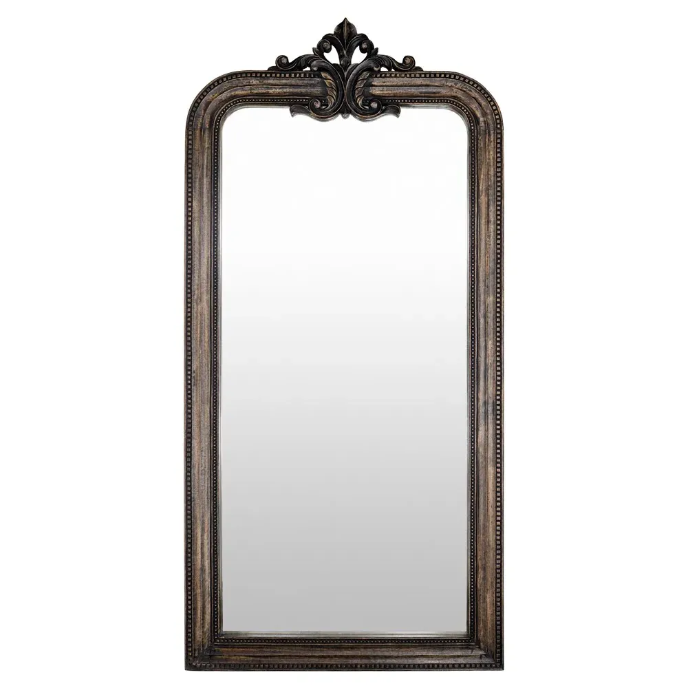 Helix Full Length Floor Mirror - Dark Brown, Mango Wood
