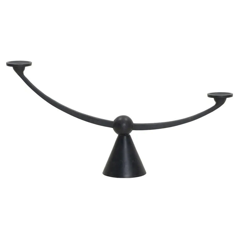 Helvia Candleholder - Antique Black, Aluminum