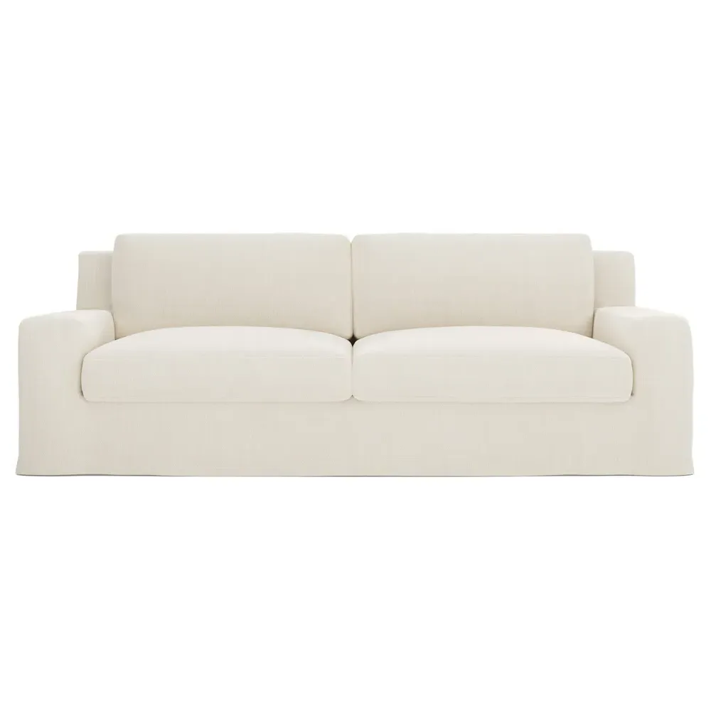 Henri 3-Seater Slipcovered Sofa - Soft Ivory