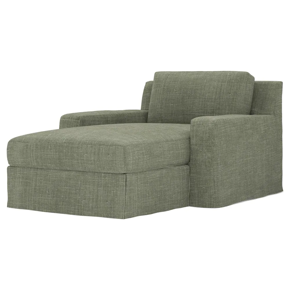 Henri Performance Slipcovered Chaise - Moss image