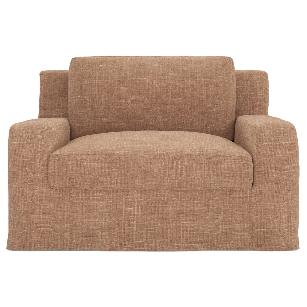 Henri Slipcovered Chair and a Half - Apricot image