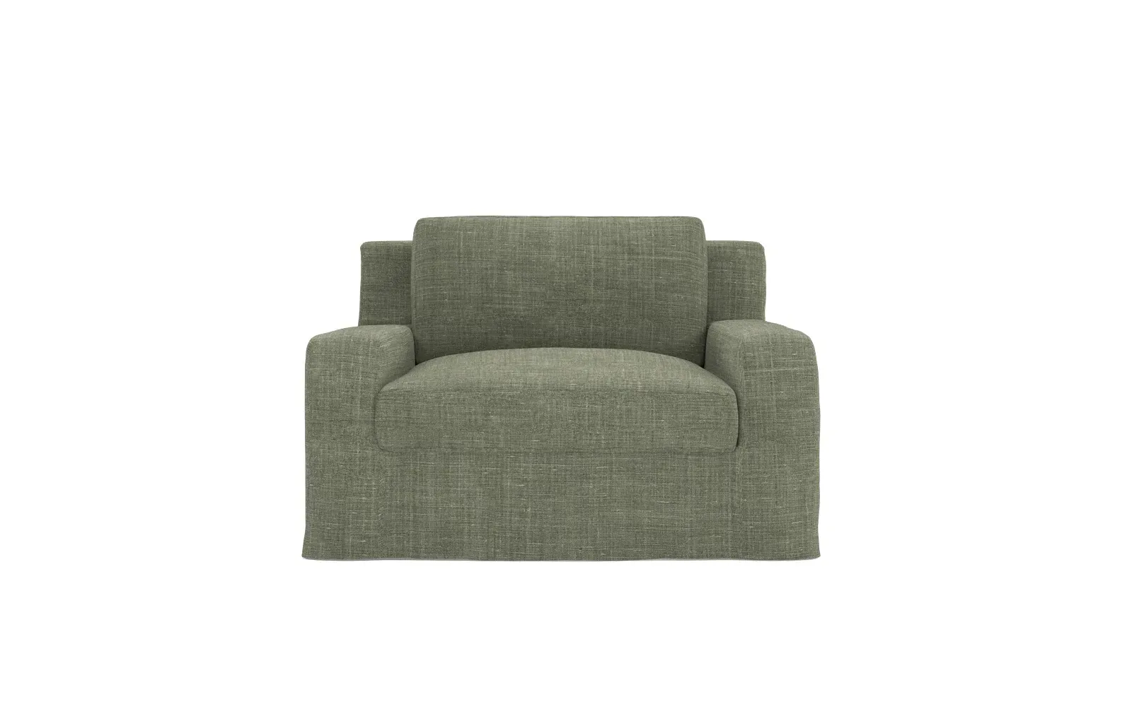Henri Slipcovered Chair and a Half - Moss
