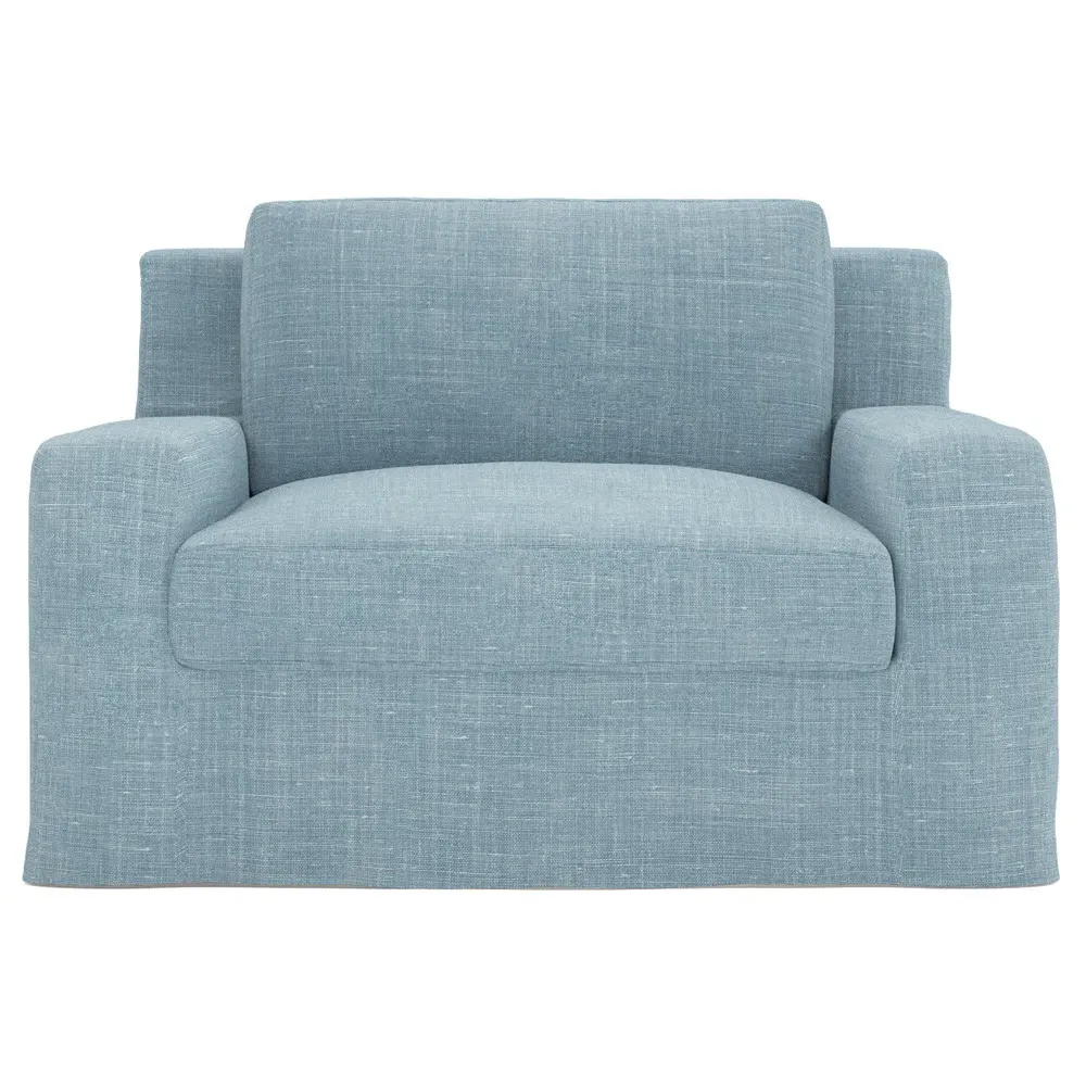 Henri Slipcovered Chair and a Half - Serene Sky