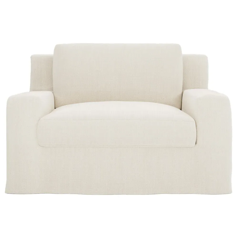 Henri Slipcovered Chair and a Half - Soft Ivory