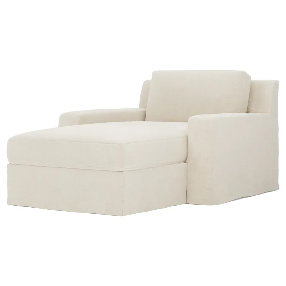 Henri Slipcovered Chaise - Chalk