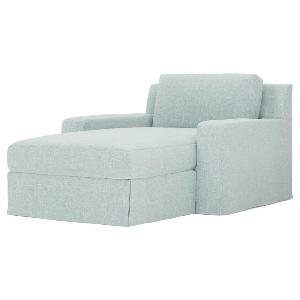 Henri Slipcovered Chaise - Coastal Sky image