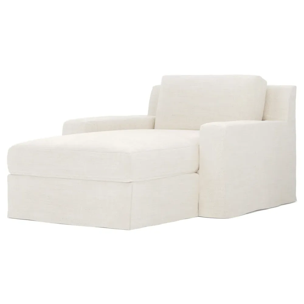 Henri Slipcovered Chaise - Natural