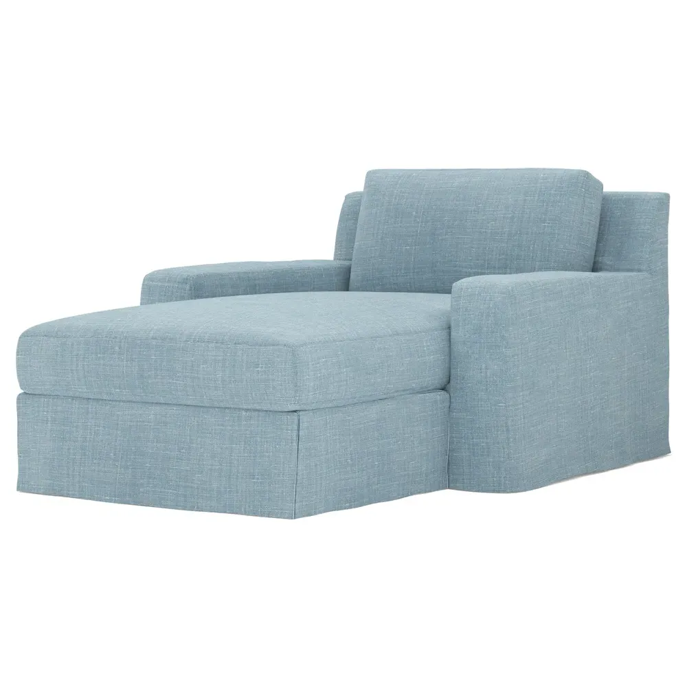 Henri Slipcovered Chaise - Serene Sky image