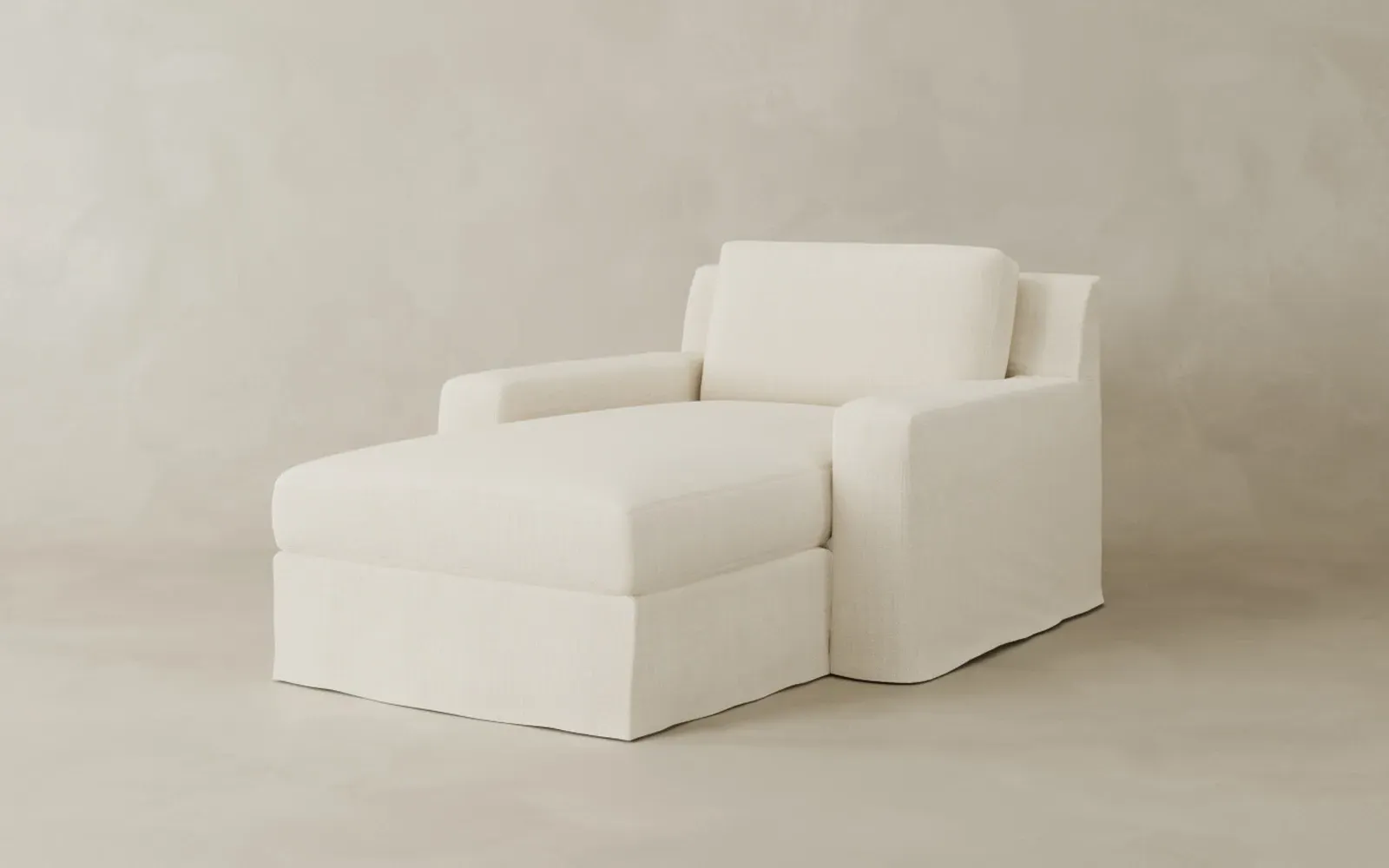 Henri Slipcovered Chaise - Soft Ivory