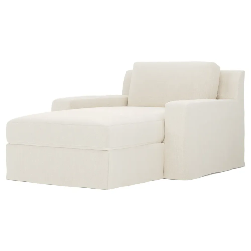 Henri Slipcovered Chaise - Soft Ivory