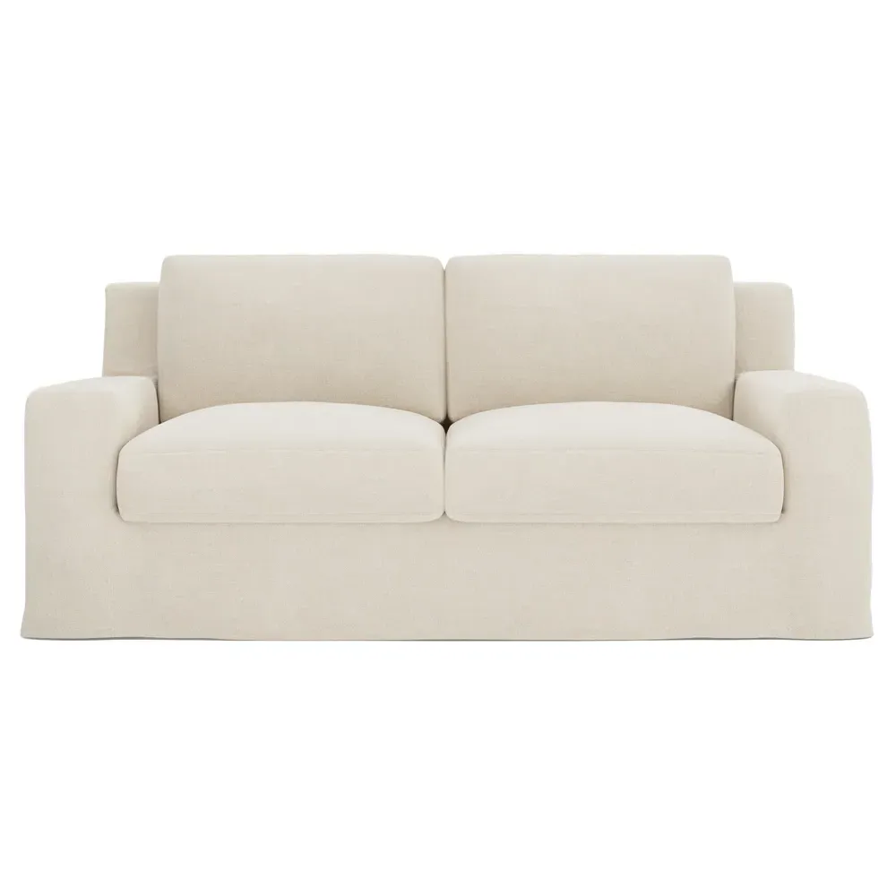 Henri Slipcovered Loveseat - Chalk