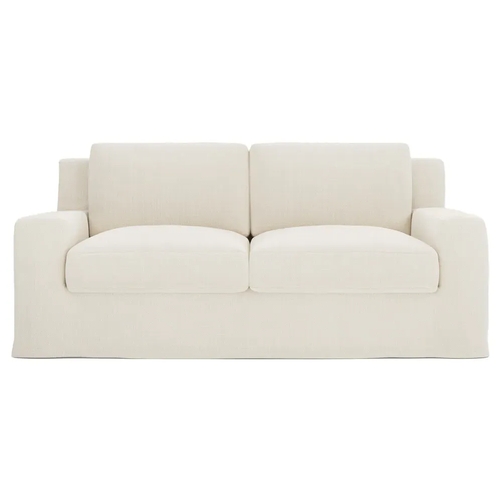Henri Slipcovered Loveseat - Soft Ivory