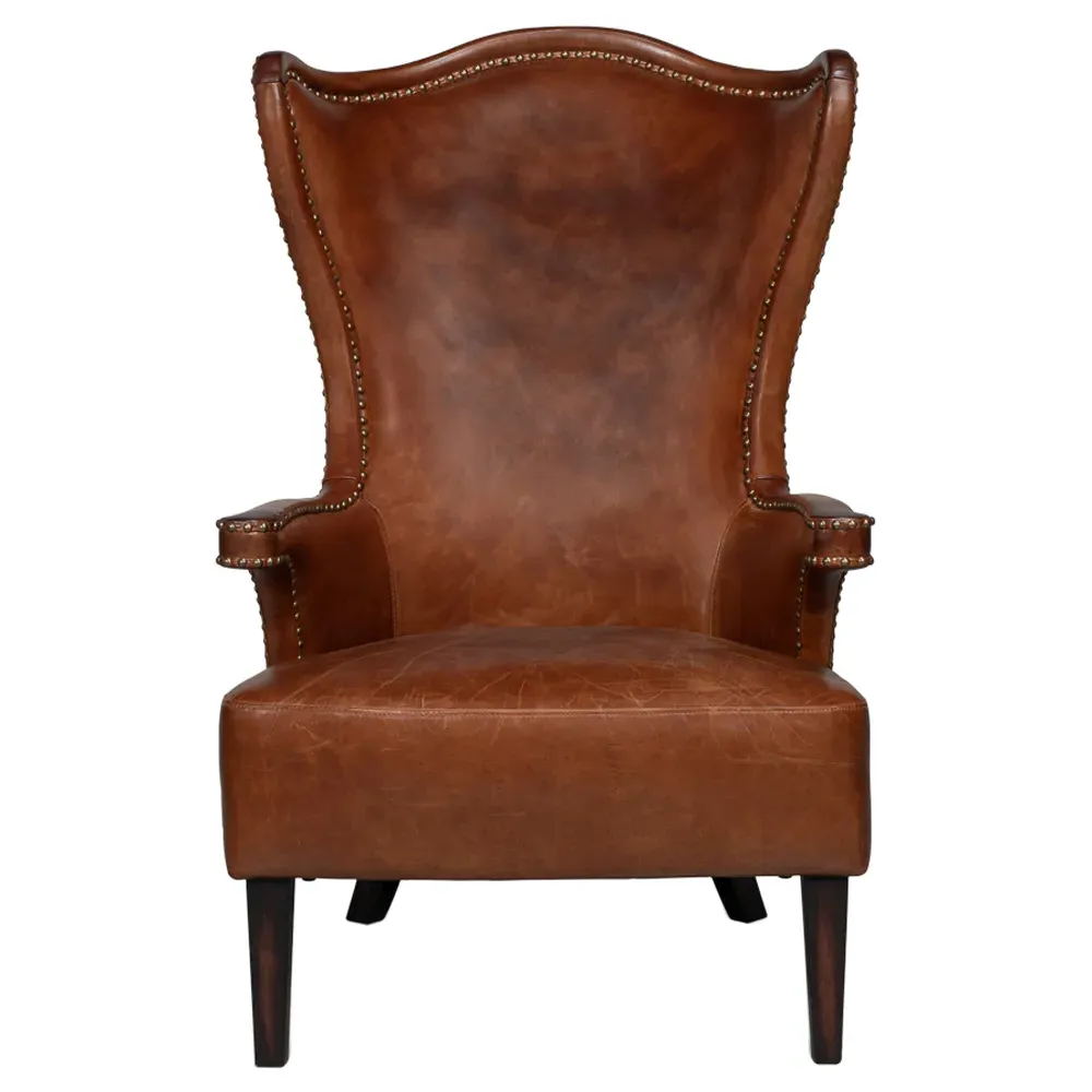Henrik Wing Chair - Brown, Leather image
