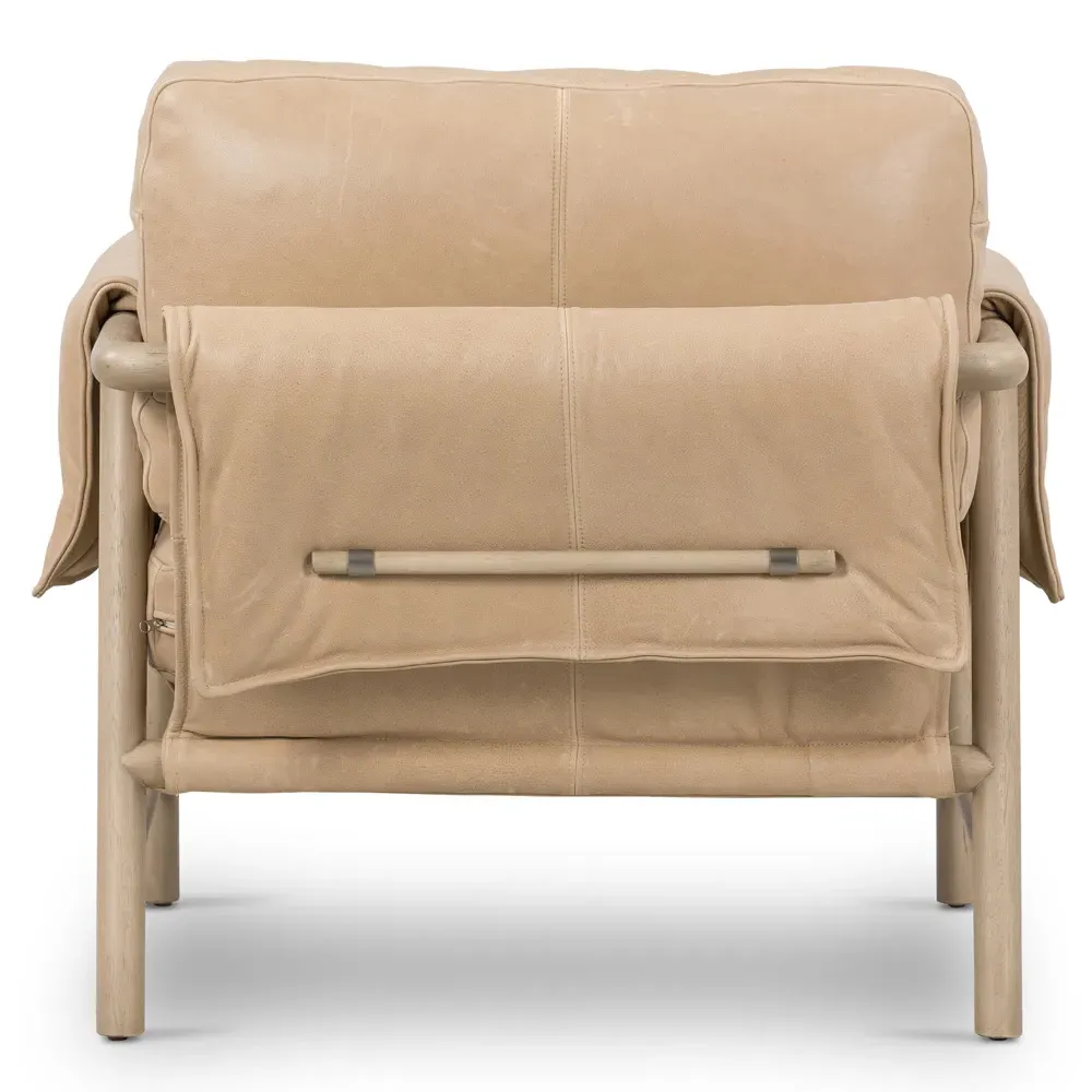 Henry Rustic Lodge Arm Chair - Brown, Leather