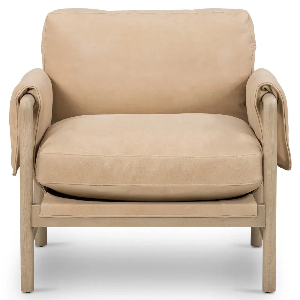 Henry Rustic Lodge Arm Chair - Brown, Leather image