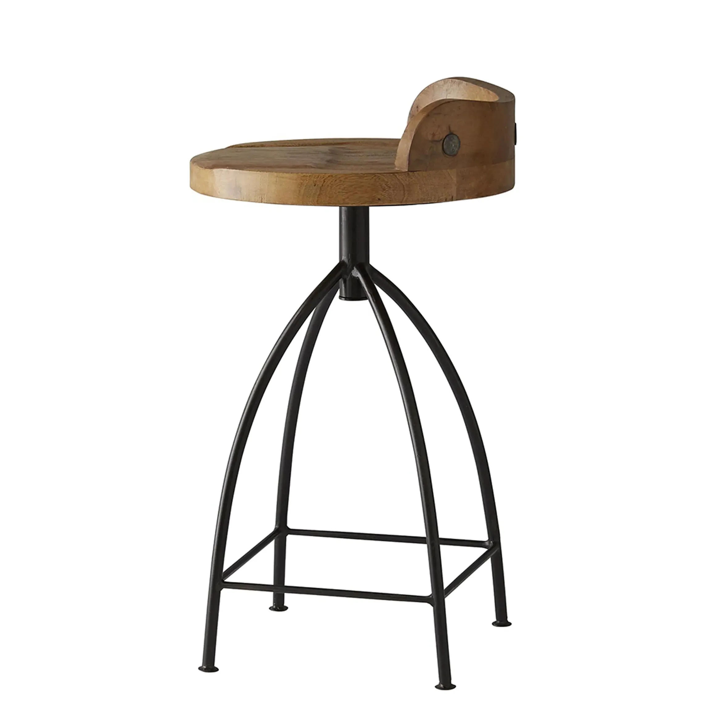 Henson Swivel Counter Stool - Brown, Mango Wood