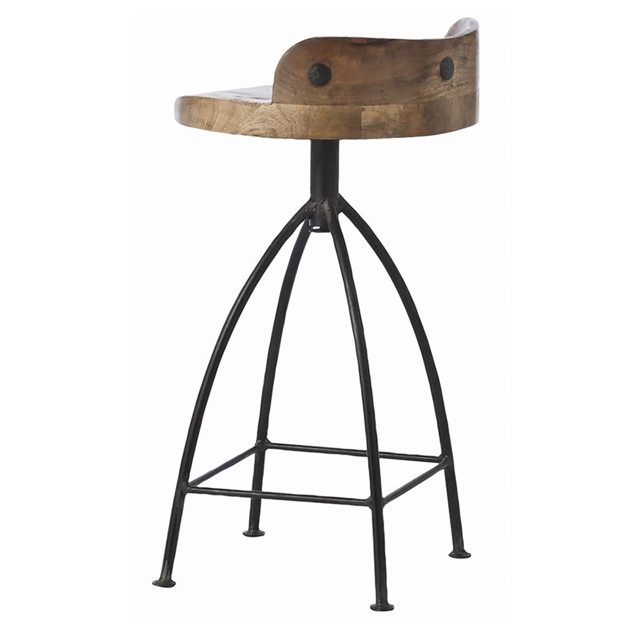 Henson Swivel Counter Stool - Brown, Mango Wood