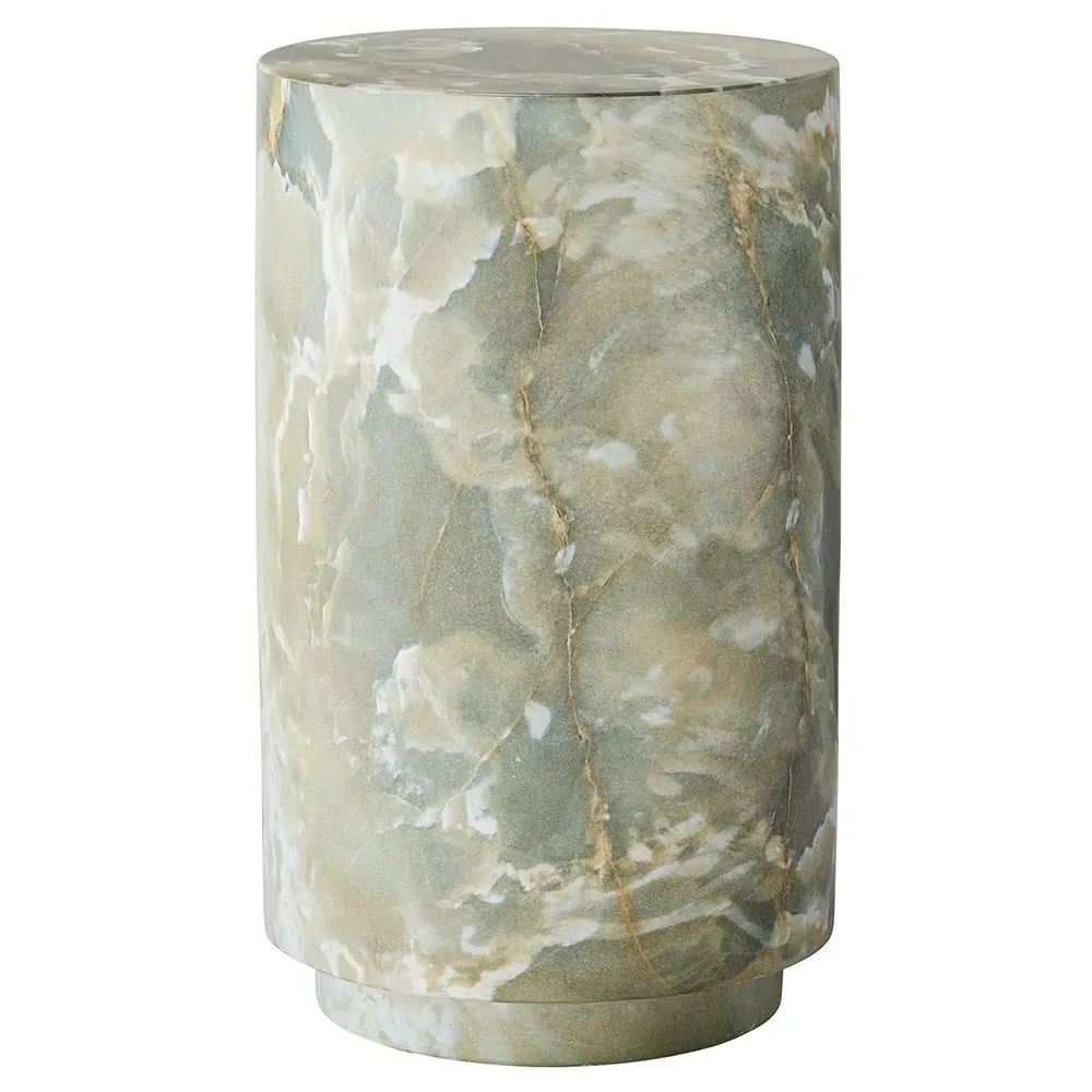 Herbie Round Drum Accent Table - Jade, Faux Marble