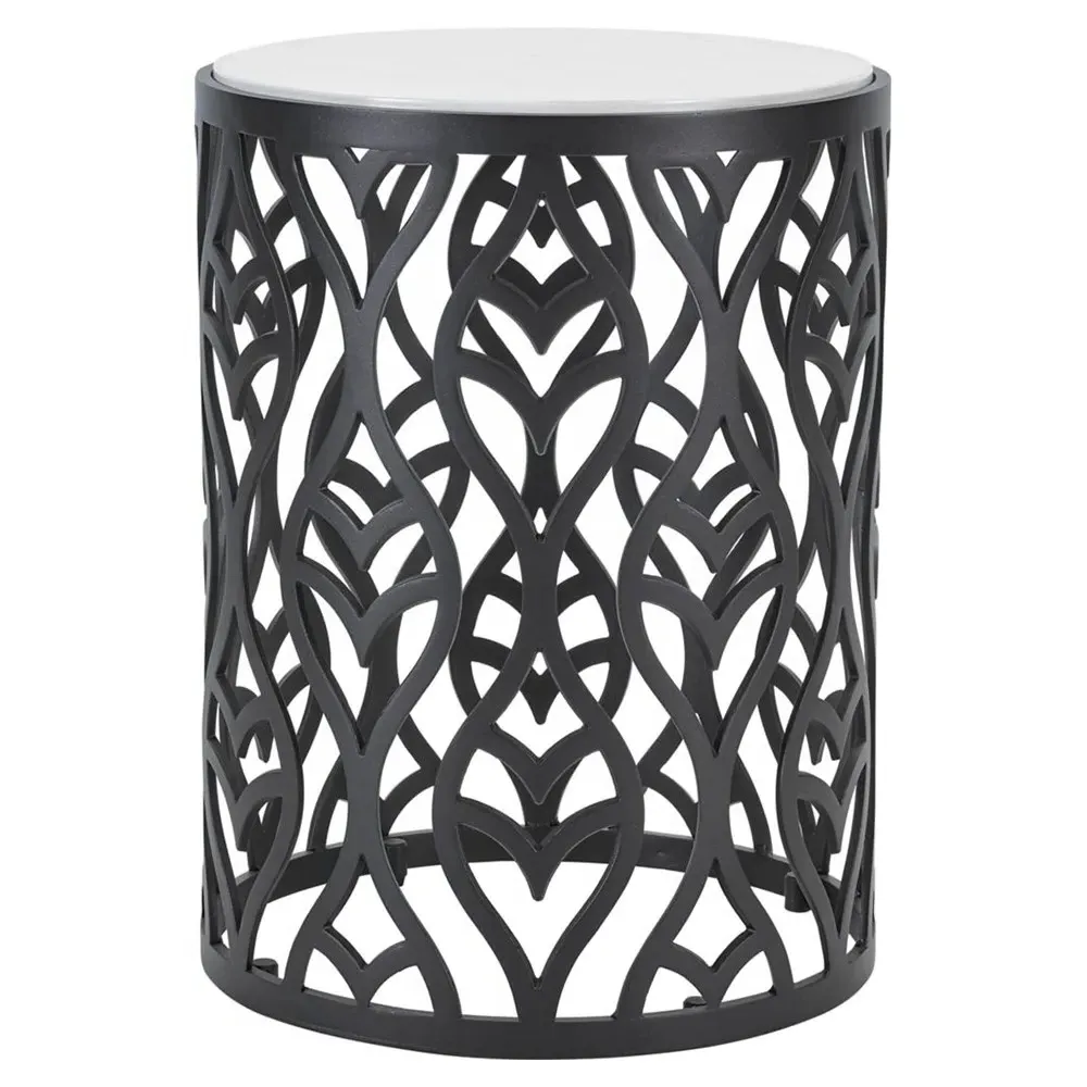 Hermine Accent Side Table - Black, Aluminum image