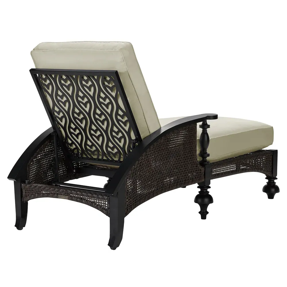 Hermine Adjustable Outdoor Chaise Lounge - Beige, Aluminum