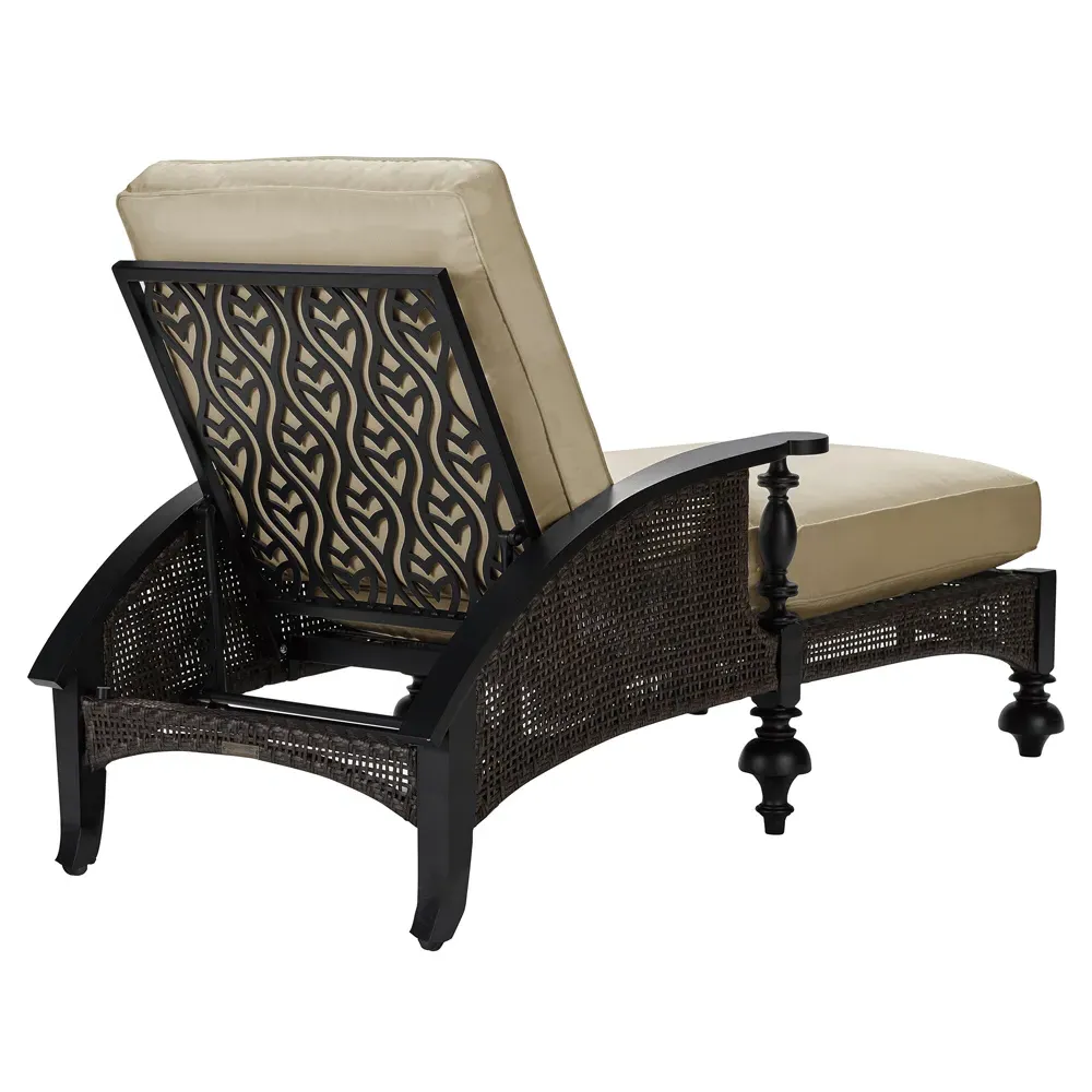 Hermine Adjustable Outdoor Chaise Lounge - Sand, Aluminum