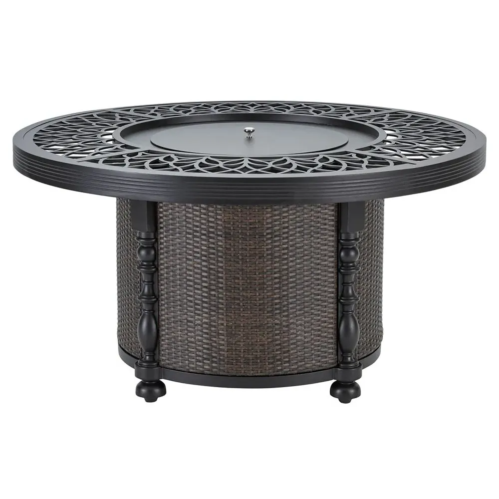 Hermine Fire Pit Table - Black, Aluminum
