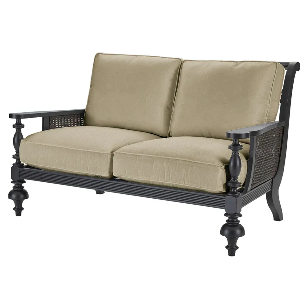 Hermine Outdoor Loveseat - Sand, Aluminum