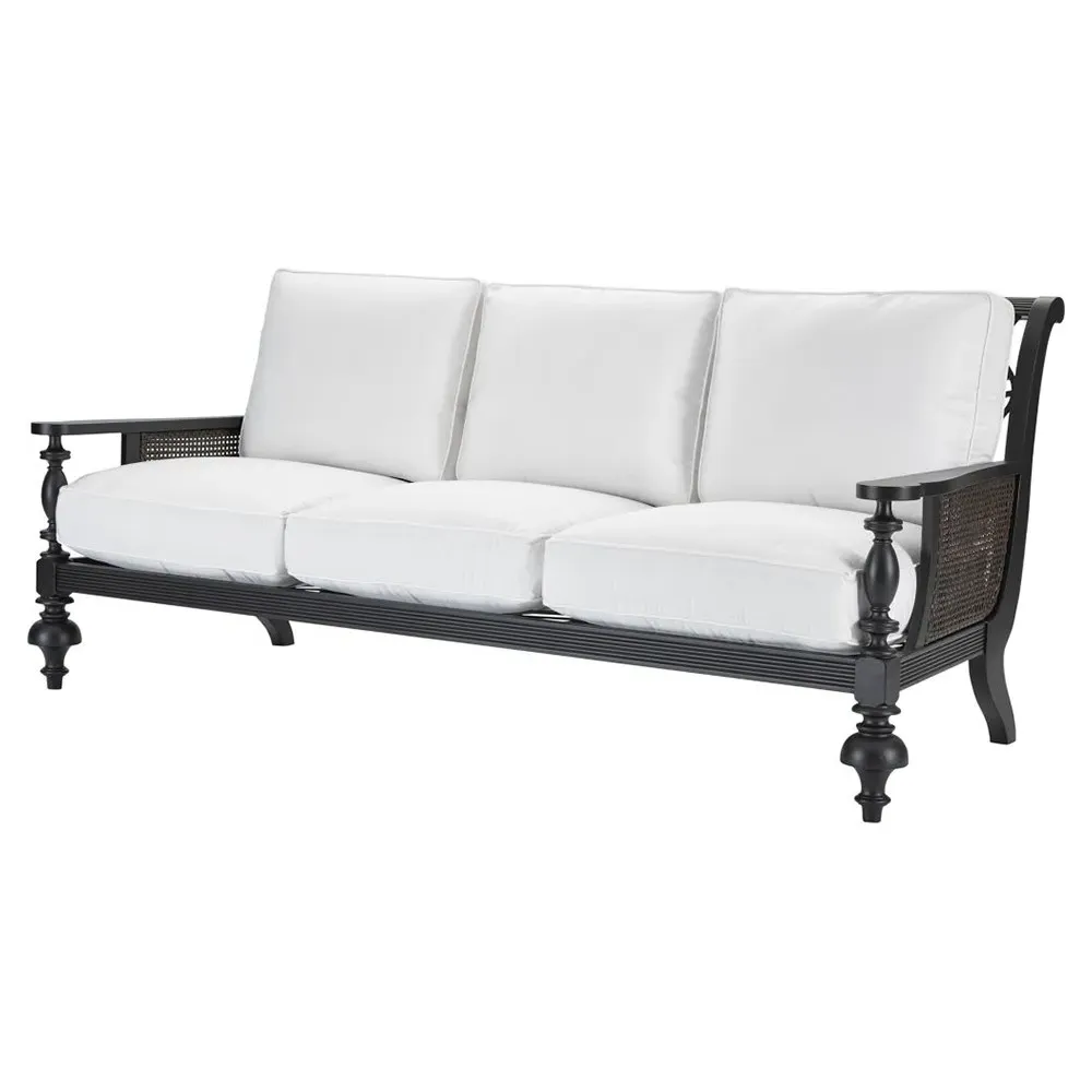 Hermine Outdoor Sofa - White, Aluminum