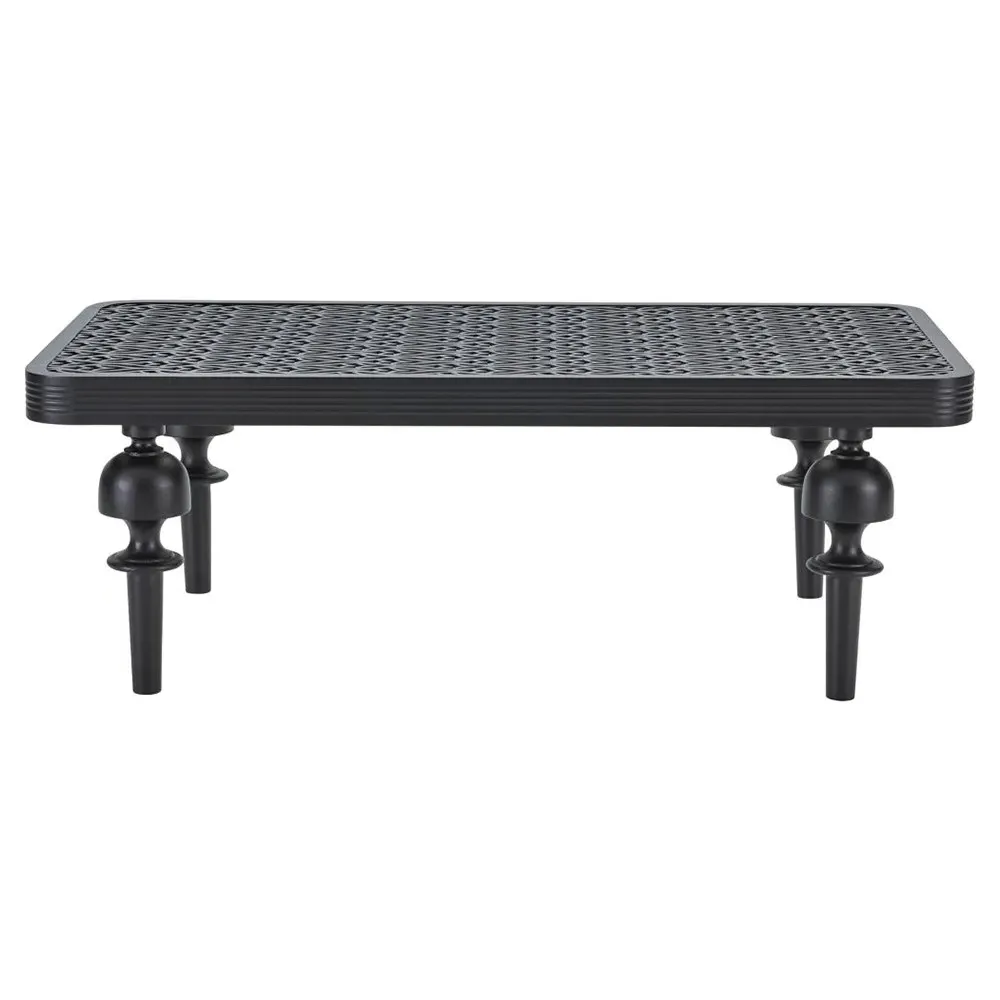 Hermine Rectangular Coffee Table - Black, Aluminum